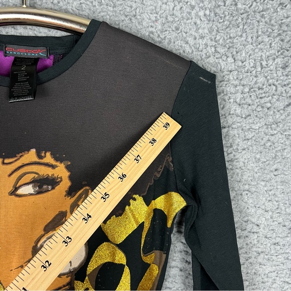 VTG 90s Custo Barcelona “Lulu” L/S Small Shirt/Top Y2K RARE Afro Queen Urban EUC - Picture 10 of 13